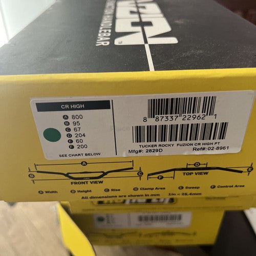 Pro Taper Fuzion MX Motocross Handlebars Bars - CR High Bend - Black