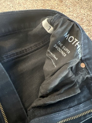 Mother the Super Swooner Jeans Size 25 Here Storm Cloud Skinny