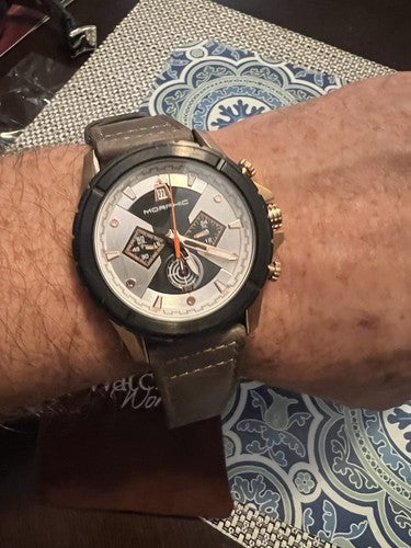 Morphic M57 Series Chronograph Silver Dial Men's Olive Strap Mint Cond