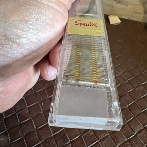 Speidel Sliding Clasp 2 tone Stainless 17.5mm-20mm Watch Band NOS In Package