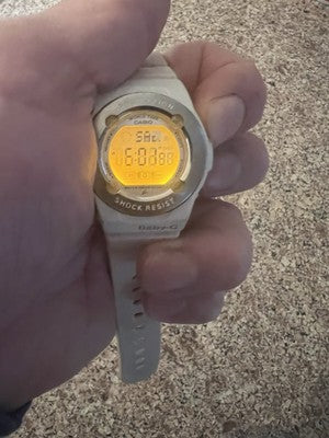 Casio 90’s Baby G 3121 BG-1301 White Digital Watch New Battery B6