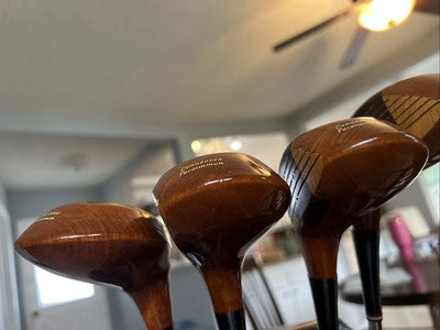 Vintage Persimmon Golf Drivers Rhythm USA Tennessee Persimmon 1,3,4,5 Xlnt.
