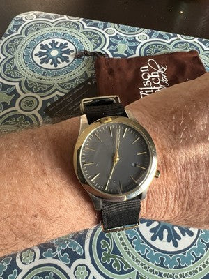 Electric Mens FW03 2 Tone Watch Nylon Strap Date 200 meters Runs Great-read Dead