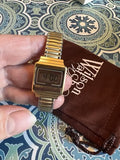Vintage Timex Q Digital Watch Women Gold Tone T Cell LCD New Battery B8
