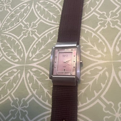 Hamlin Ultra Thin Steel  Silver Flat Band Women's Watch New Battery Mother Pearl