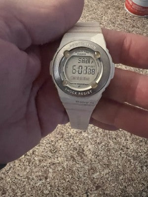 Casio 90’s Baby G 3121 BG-1301 White Digital Watch New Battery B6
