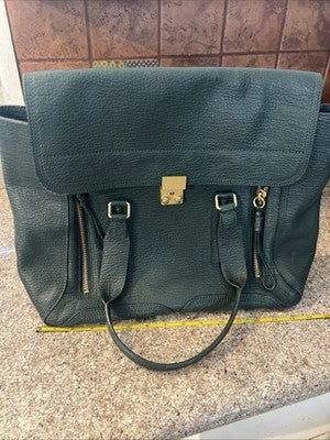 3.1 Phillip Lim Pashli Women's Satchel Bag Green Leather AC00-0179SKC EUC