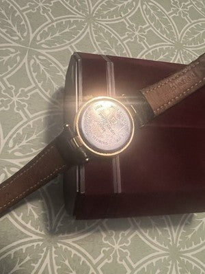 Vtg Pierre Cardin Ladies 25mm Watch Gold Tone Black Dial Swiss - RUNS GR8