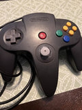 Nintendo N64 Original OEM NUS-005 Black Controller - Tested & Works - 8/10 Stick