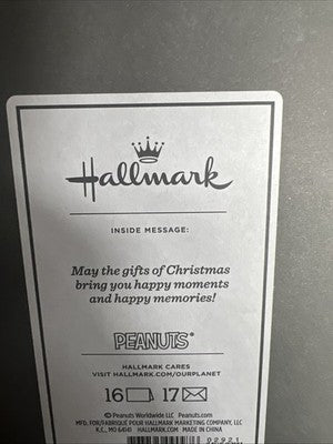 Hallmark Peanuts Snoopy Woodstock Glittered Christmas Cards 16 Cards & Envelopes
