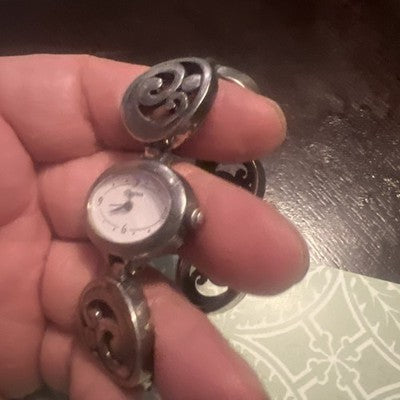 Brighton Beaumont Silver Plated Bracelet Watch Scrolled New Battery