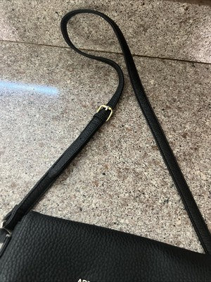 ADRIENNE VITTADINI- BLACK PEBBLED SHOULDER BAG-11”x8” Clean