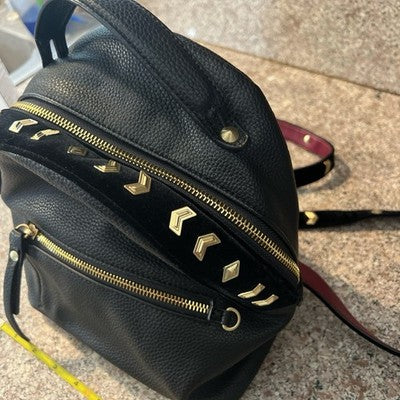 Sam Edelman Gold Studded Black Backpack EUC