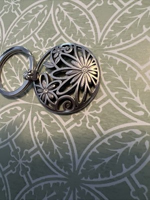 Brighton Silver Plated Flower Crystal Pendant & Necklace RETIRE Round Filigree