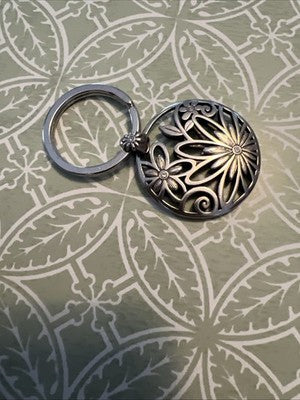 Brighton Silver Plated Flower Crystal Pendant & Necklace RETIRE Round Filigree