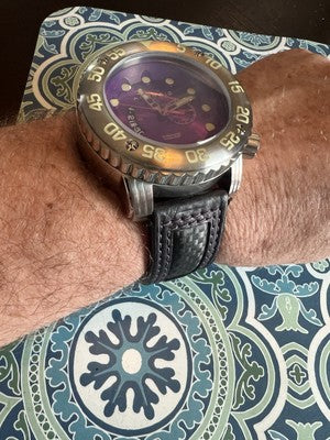 Android AD628 Divemaster GMT 54mm Purple Dial ISA 8176/2050 HUGE Watch 316L B7