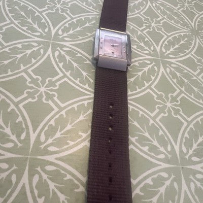 Hamlin Ultra Thin Steel  Silver Flat Band Women's Watch New Battery Mother Pearl