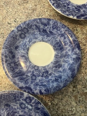 Cipa Saucer Vintage Italian 4-3/4” Rare Blue Floral Pattern 5pc