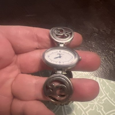 Brighton Beaumont Silver Plated Bracelet Watch Scrolled New Battery