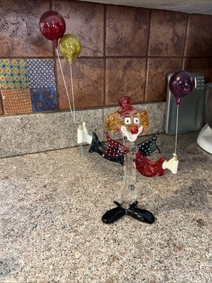 GlassOfVenice Murano Glass Clown - Balloons