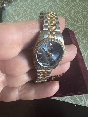 Vintage Botany 500 Blue Dial Diamond Quartz Watch