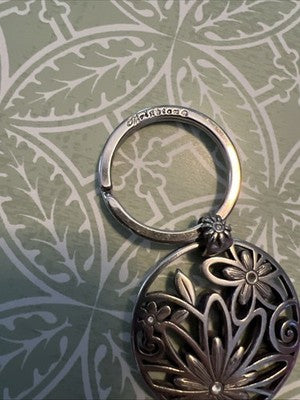 Brighton Silver Plated Flower Crystal Pendant & Necklace RETIRE Round Filigree