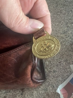 Brahmin Brown Leather Vintage Cross Body Handbag Purse Satchel