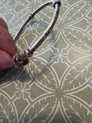 Brighton YOU ARE Loved, Cherished Art & Soul Charm Silver Bangle Bracelet