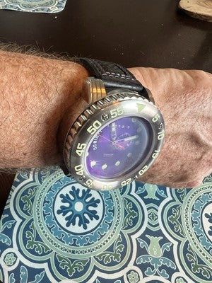 Android AD628 Divemaster GMT 54mm Purple Dial ISA 8176/2050 HUGE Watch 316L B7