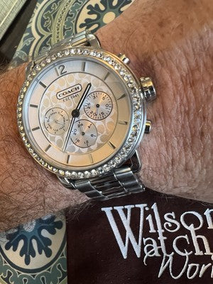 Coach Women's Chronograaph Watch Legacy Silver Dial Ca.04.3.14.0664S