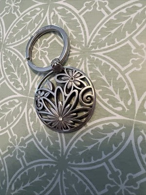 Brighton Silver Plated Flower Crystal Pendant & Necklace RETIRE Round Filigree