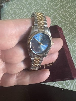 Vintage Botany 500 Blue Dial Diamond Quartz Watch