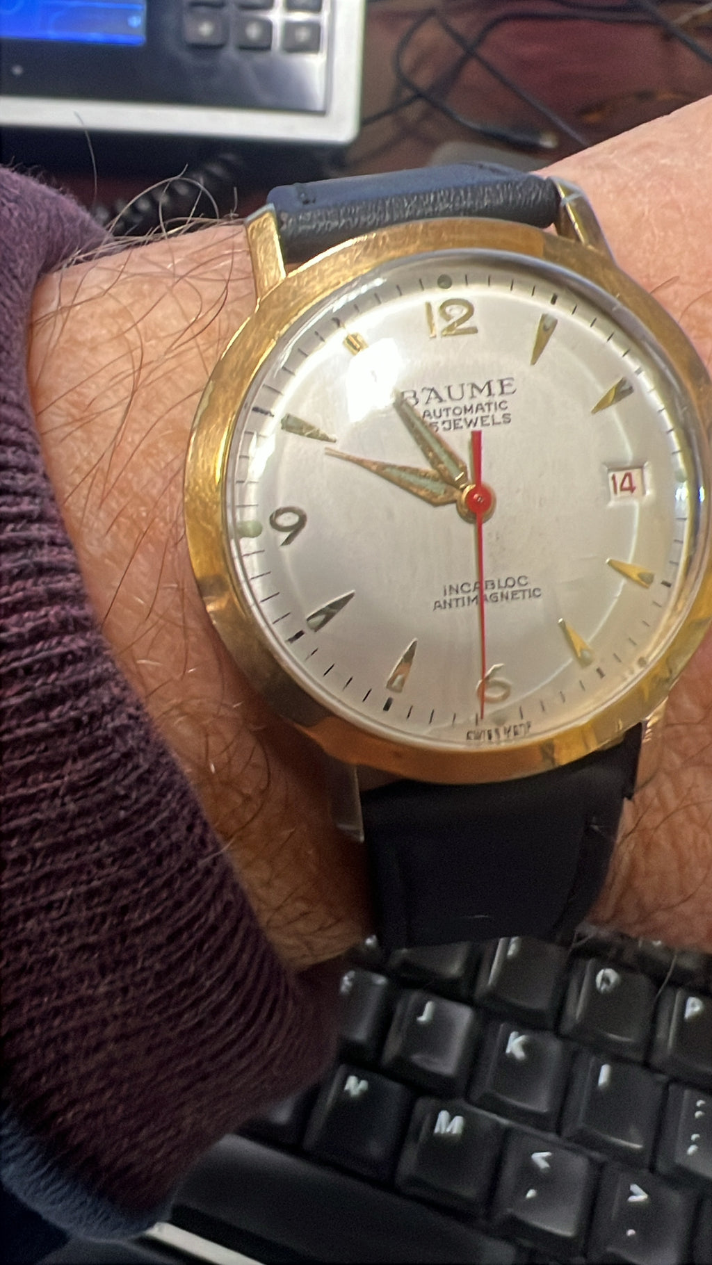 1959 Baum automatic 25 jewel men’s Swiss watch