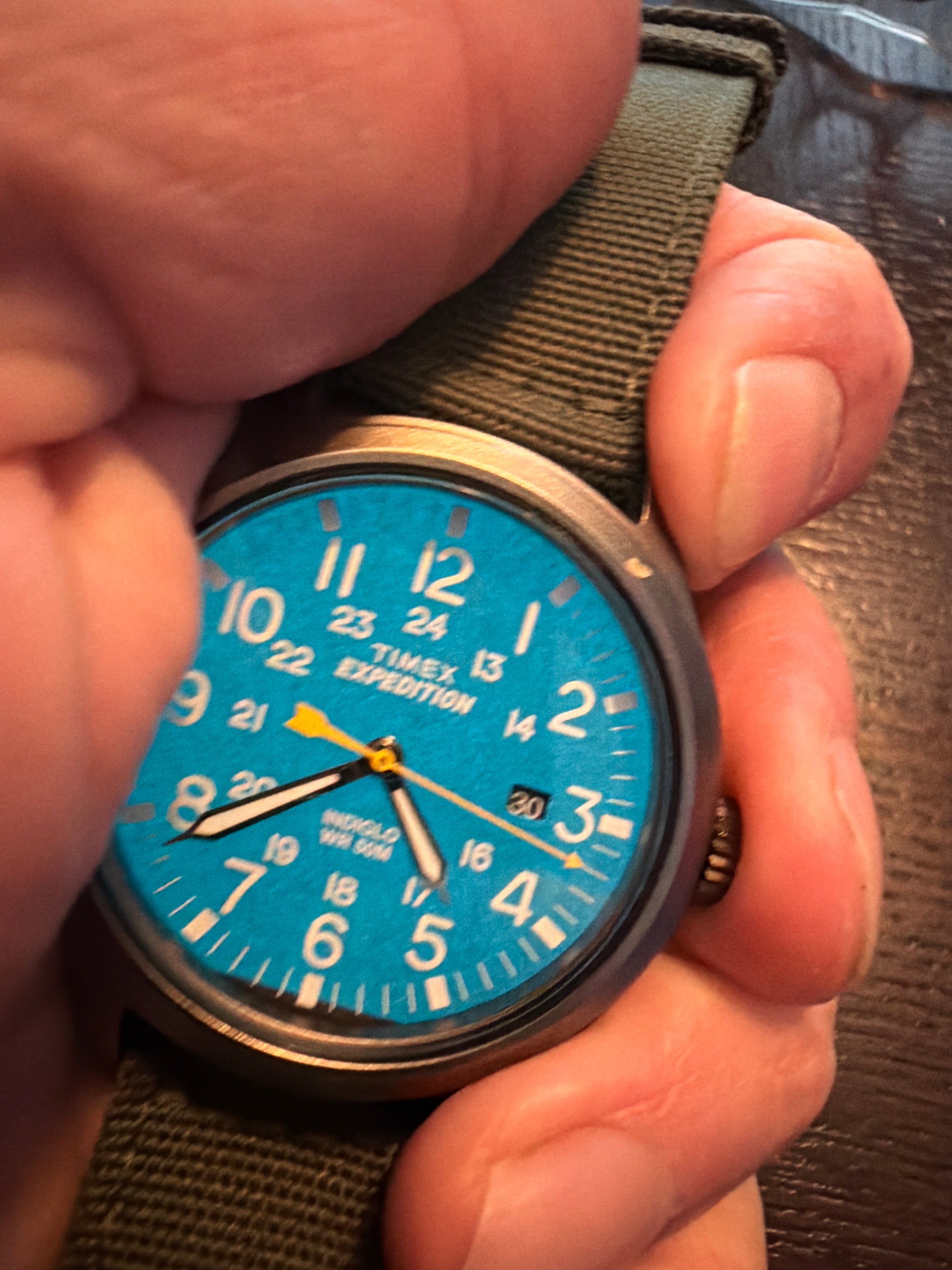Timex Expedition Scout T49961 40mm Indiglo Field Watch Gray Case Olive Strap