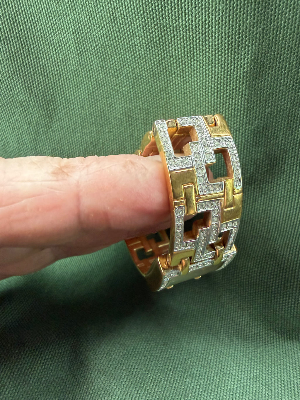 Vintage Ladies Armitron Gold Tone Crystal Accent Watch