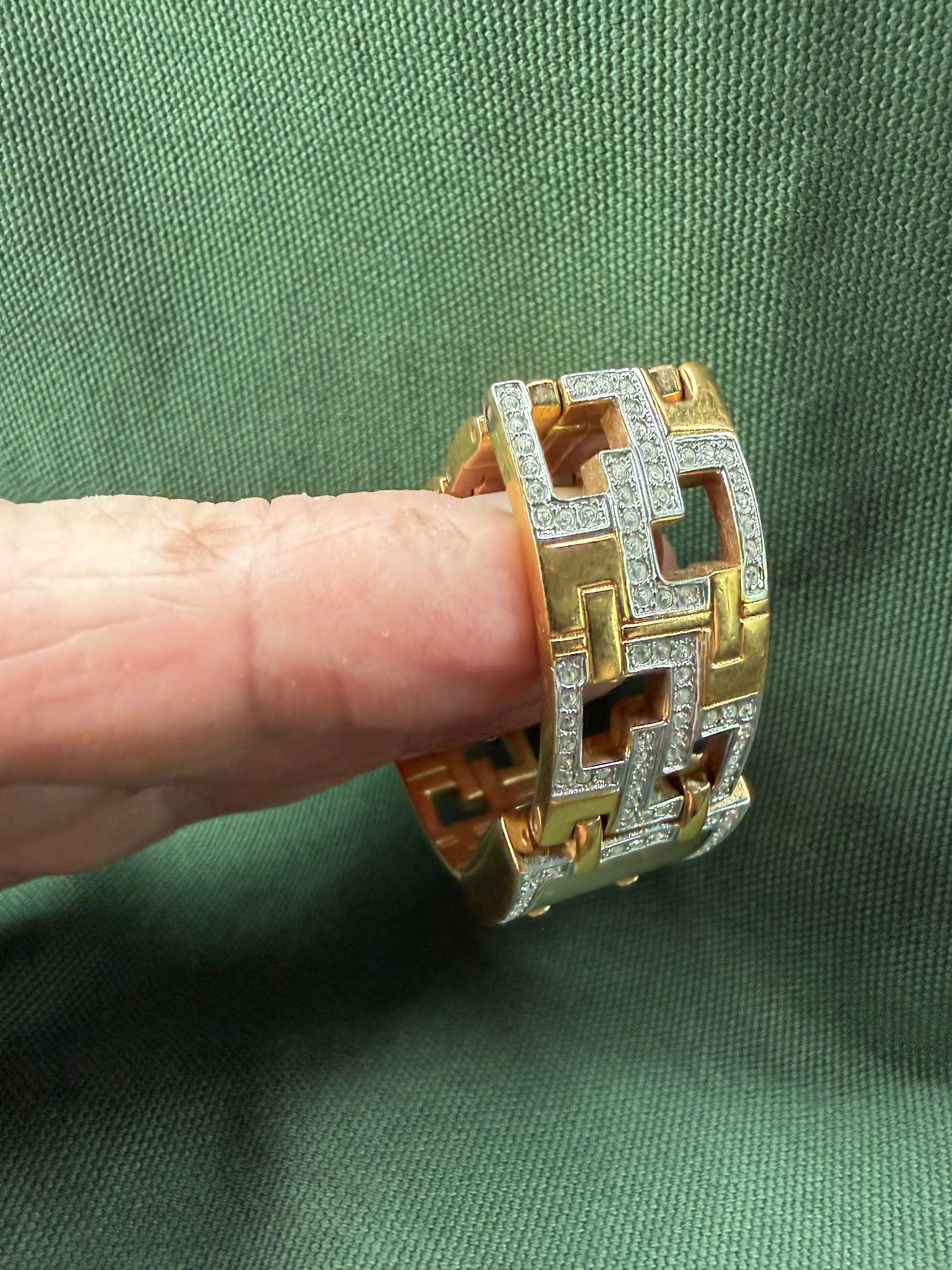 Vintage Ladies Armitron Gold Tone Crystal Accent Watch