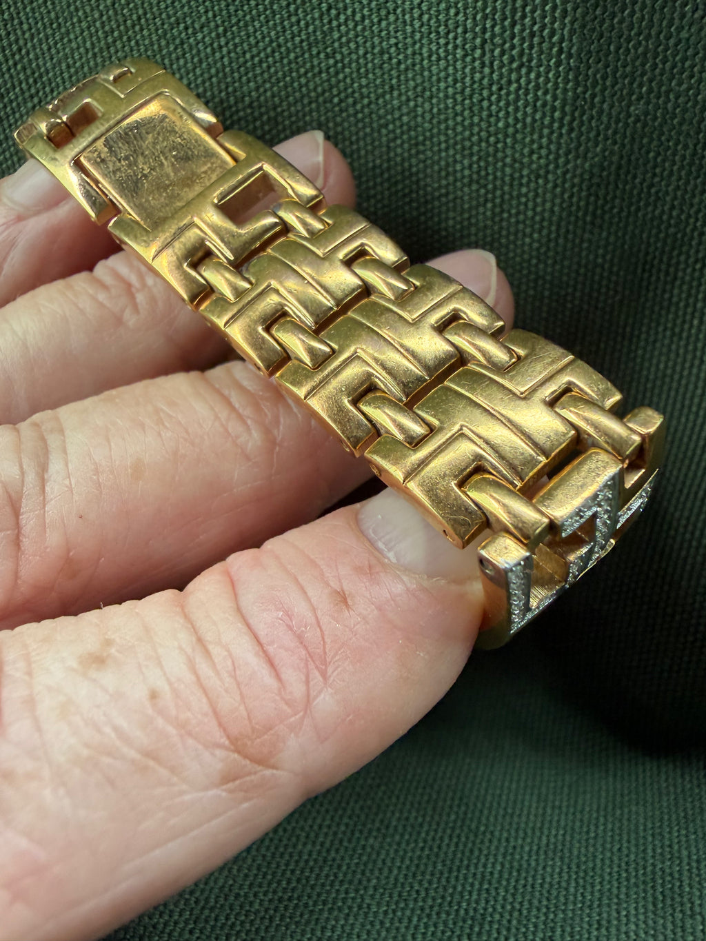 Vintage Ladies Armitron Gold Tone Crystal Accent Watch