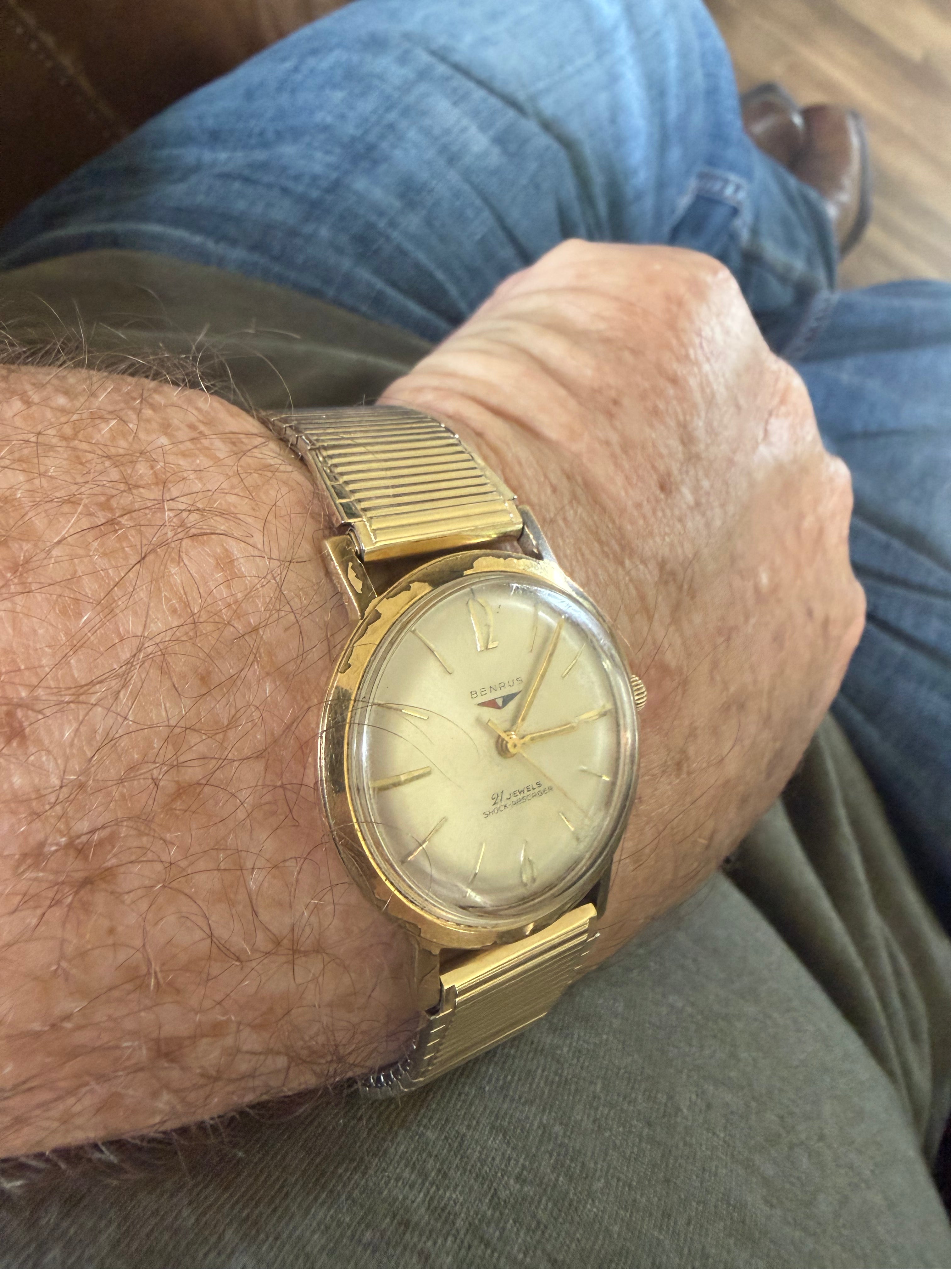 Vintage Benrus 7001 Series 21 Jewel Manual Wind Men’s Watch Runs Great