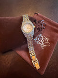 Vintage Elgin II Women’s Crystal Bezel Watch Mother of Pearl Dial Silver Tone Bracelet Quartz
