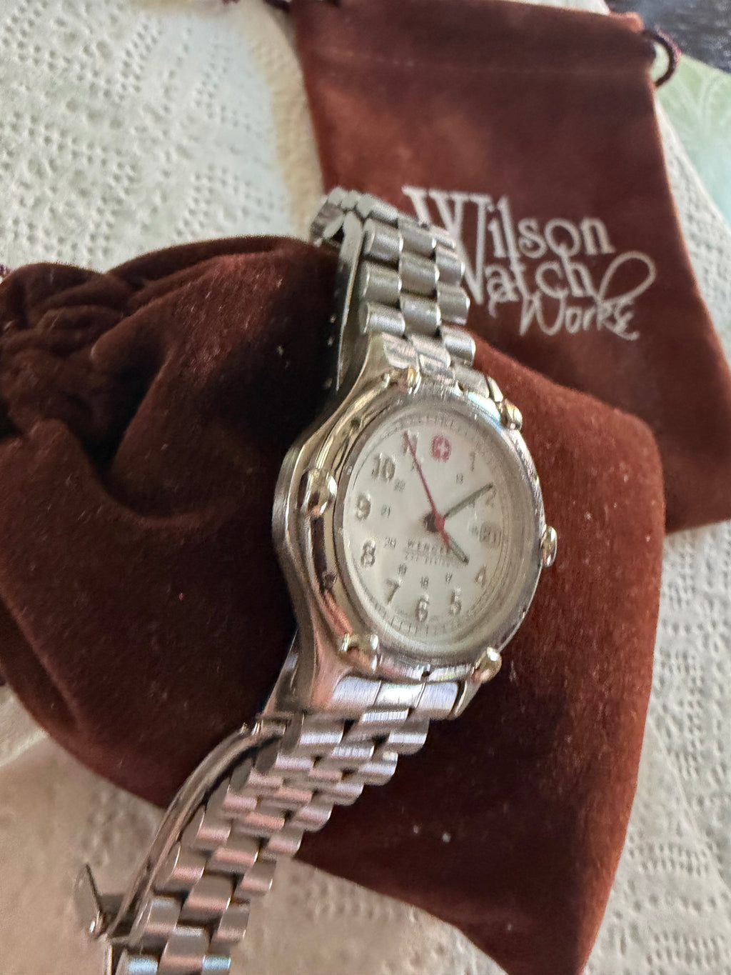 Wenger Swiss Military Field Watch – White Dial Date Quartz Stainless Steel Bracelet