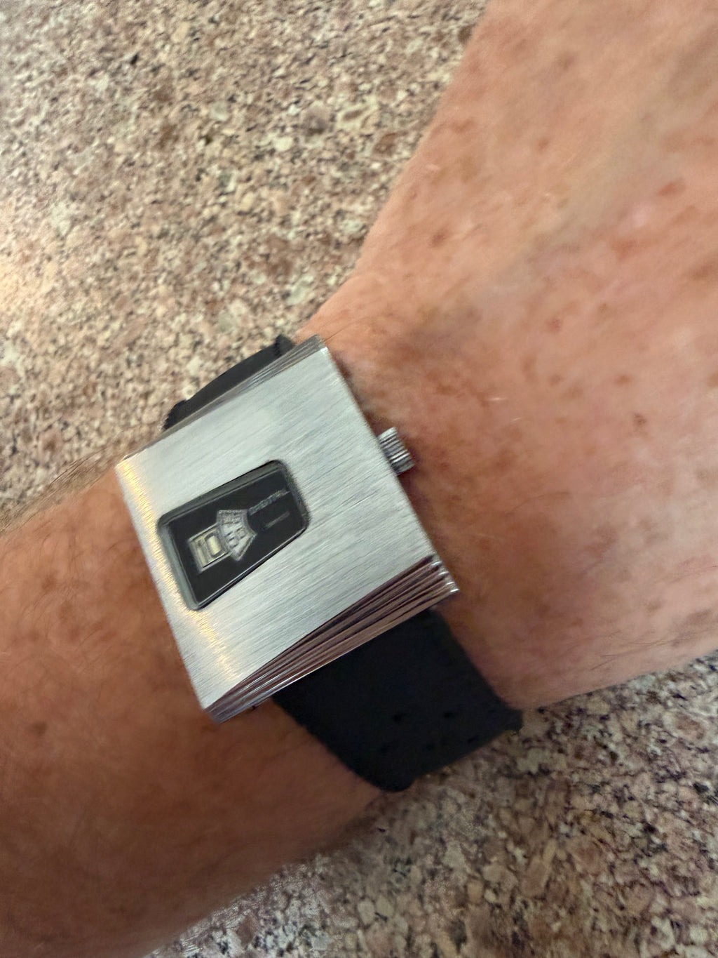 1966 men’s Swiss jump hour mechanical watch