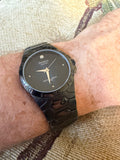 Armitron Diamond Men’s Black Ion-Plated Quartz Watch Black Dial Stainless Steel
