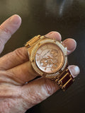 Michael Kors MK5450 Rose Gold Crystal Bezel Chronograph Women’s Watch Date Stainless Steel
