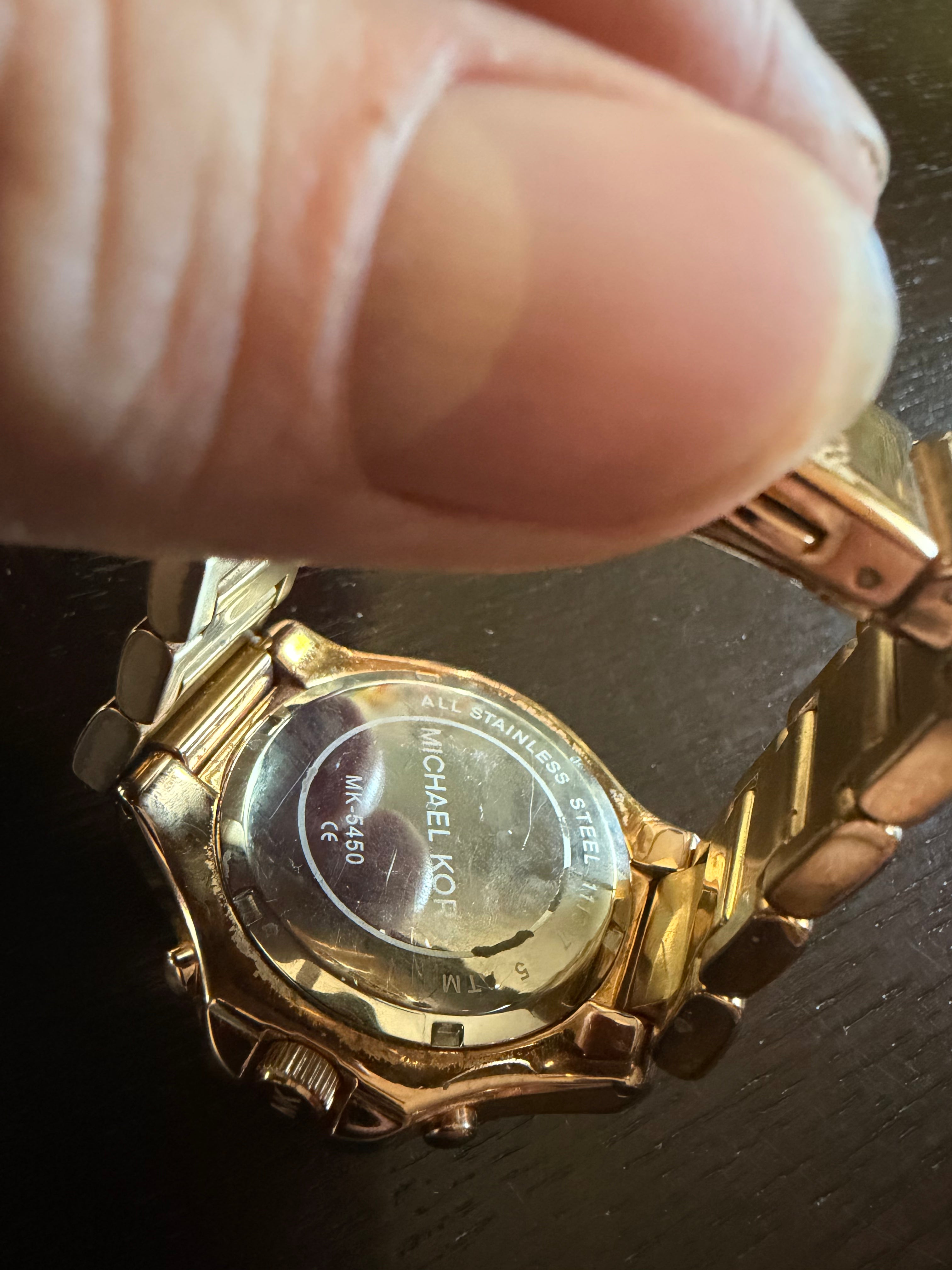 Michael Kors MK5450 Rose Gold Crystal Bezel Chronograph Women’s Watch Date Stainless Steel