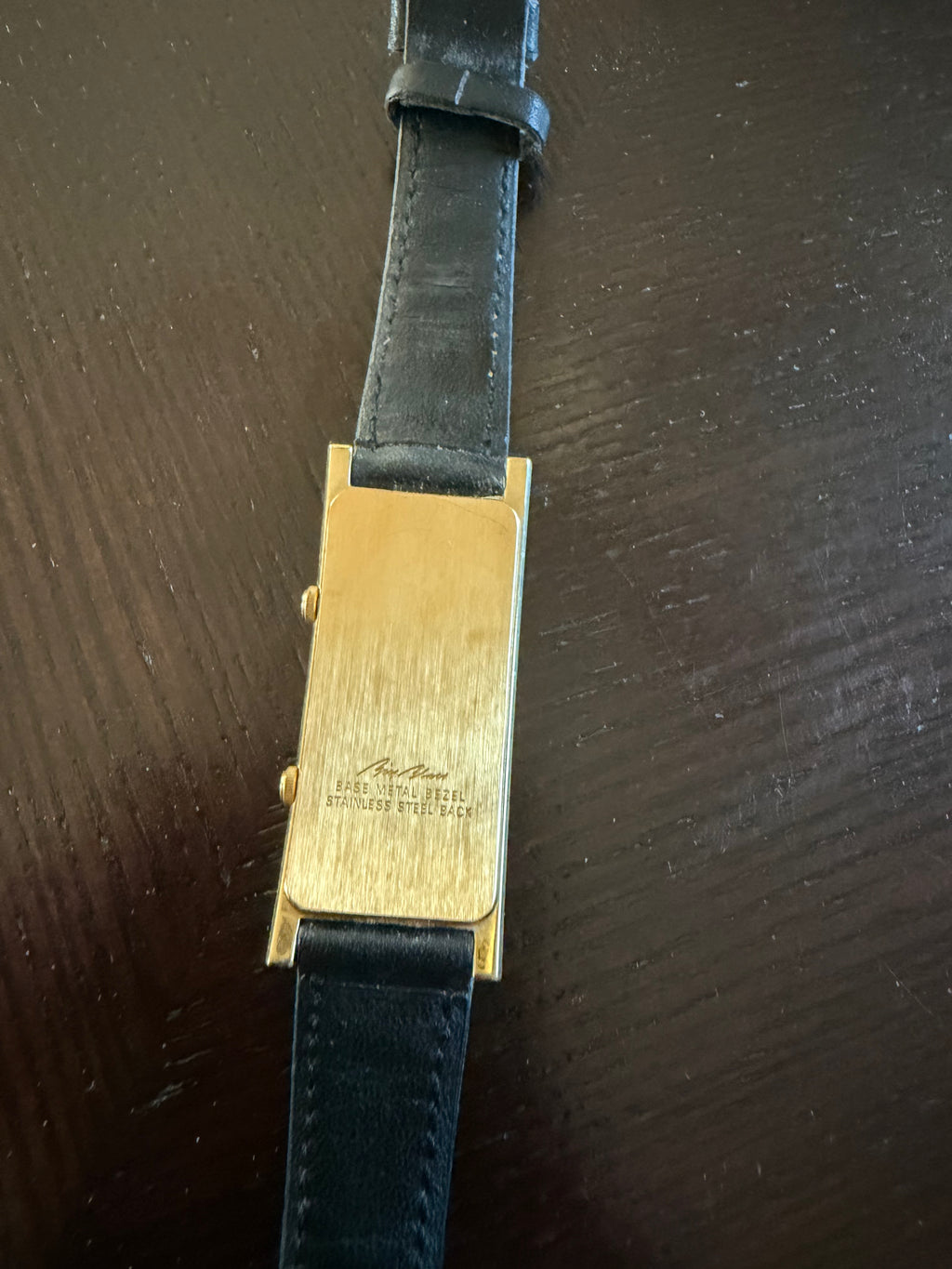 Vintage Bill Blass Dual Time Zone Quartz Tank Watch Gold Tone Rectangular Men’s Watch