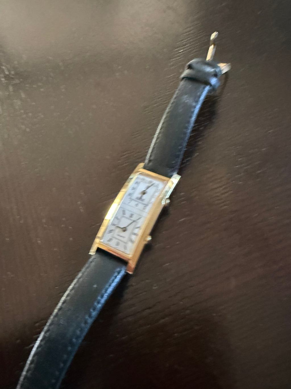 Vintage Bill Blass Dual Time Zone Quartz Tank Watch Gold Tone Rectangular Men’s Watch
