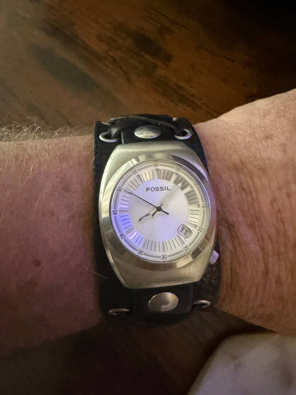 Early 2000’s Fossil Wide Leather Men’s Watch