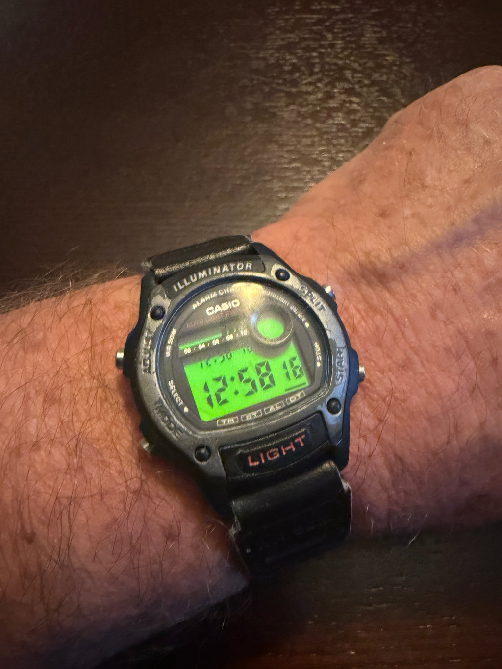 Casio W-94H Illuminator Digital Quartz Watch Module 1950 Black Resin Alarm Chronograph