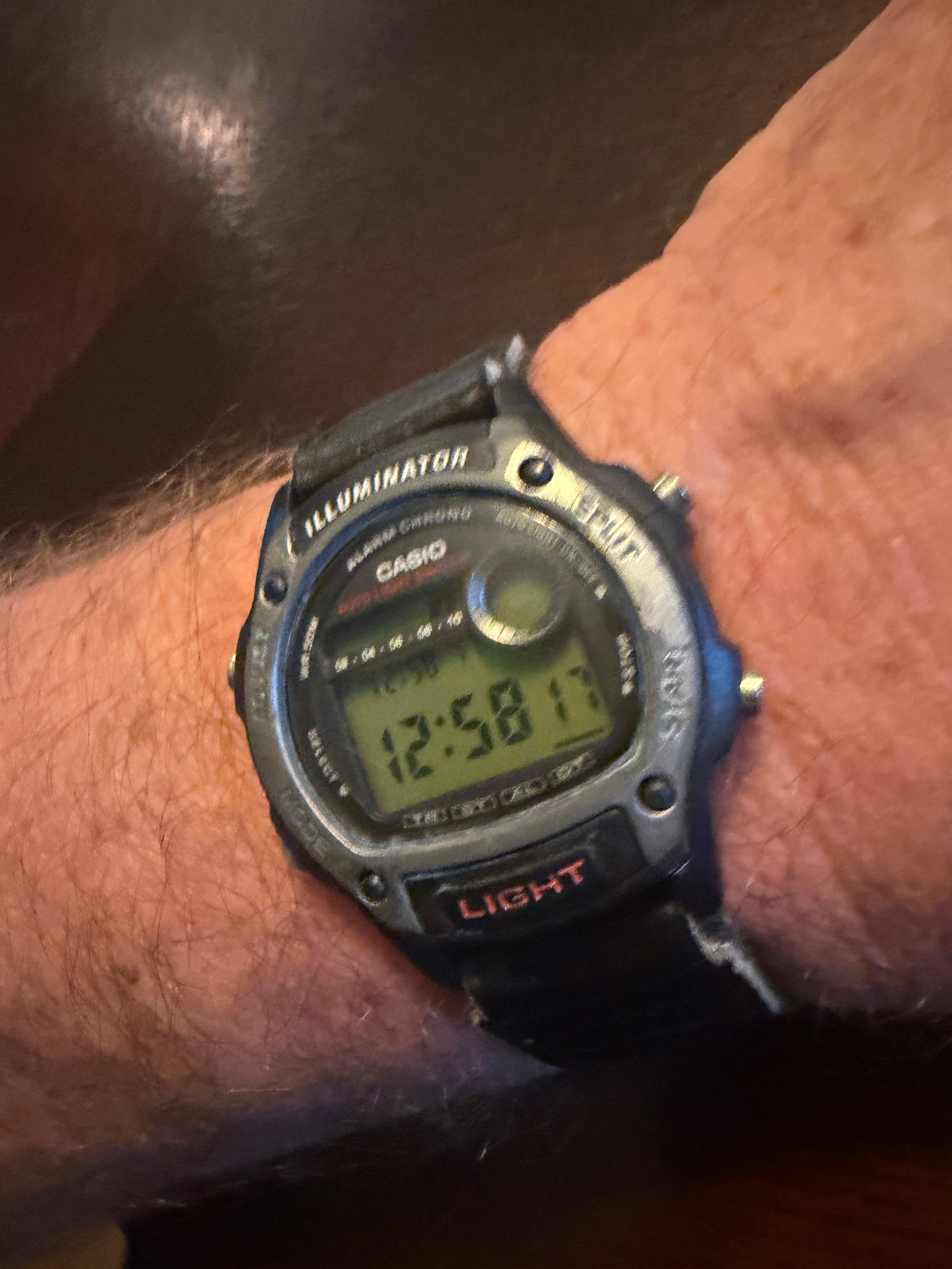 Casio W-94H Illuminator Digital Quartz Watch Module 1950 Black Resin Alarm Chronograph