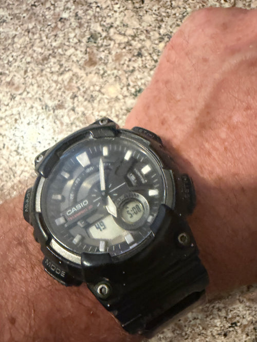 Casio AEQ-110W Analog Digital World Time Telememo 30 Men’s Quartz Watch 5479 Black 100M